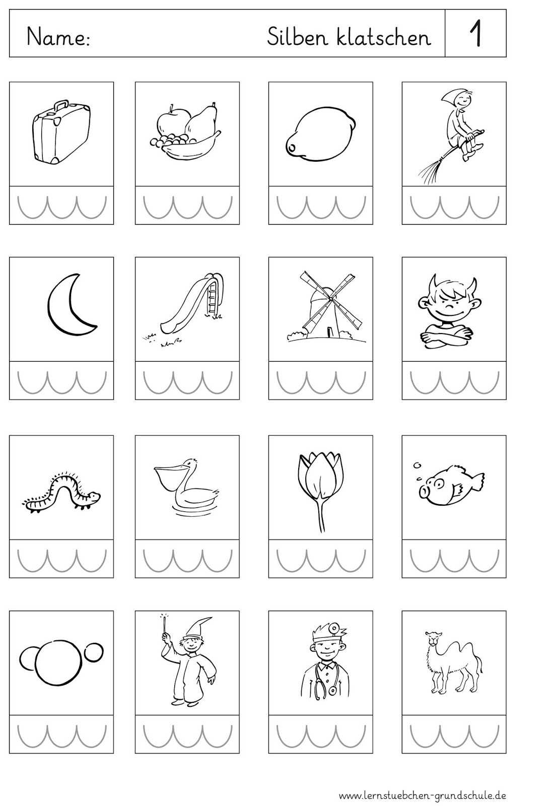Silbenklatschen Arbeitsblätter Kostenlos
 Lernstübchen Silben klatschen Arbeitsblätter