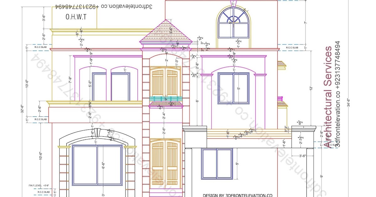 Corner Plot 45' x 90' at Architectural Layout House Plan 3