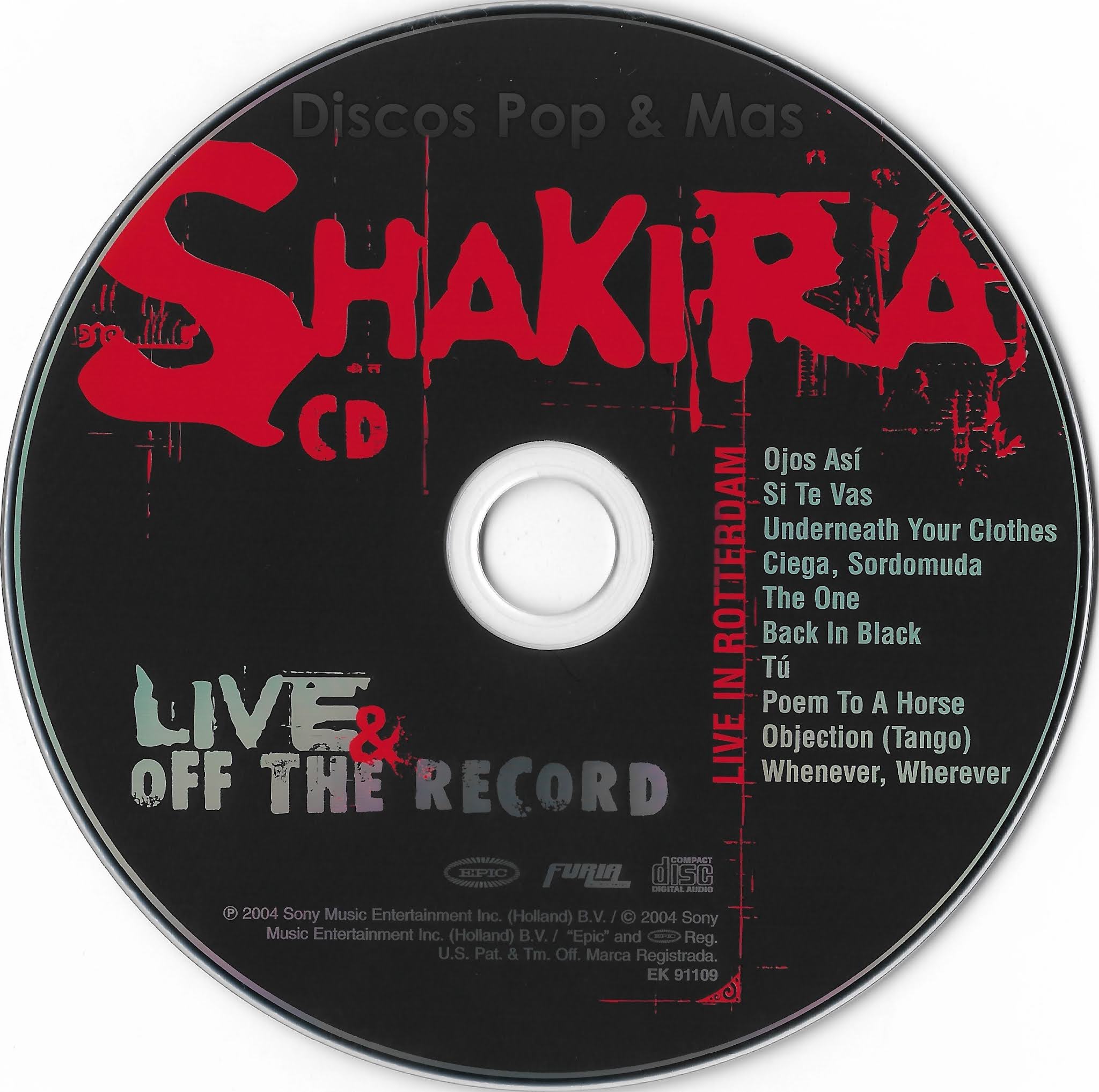 Discos Pop & Mas: Shakira - Live & Off the Record