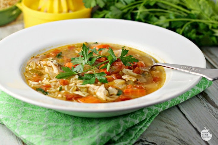 Savory Herb Chicken and Rice Soup | Renee's Kitchen Adventures - Easy soup perfect for a weeknight meal! 