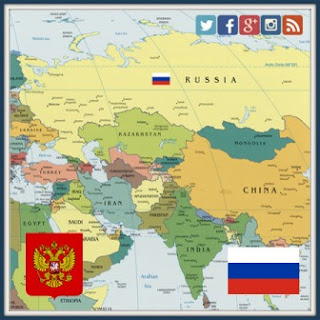 Russian  flag & map