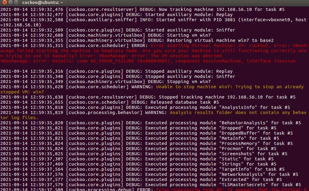 DFIR [Fix] Cuckoo Error Error starting virtual machine