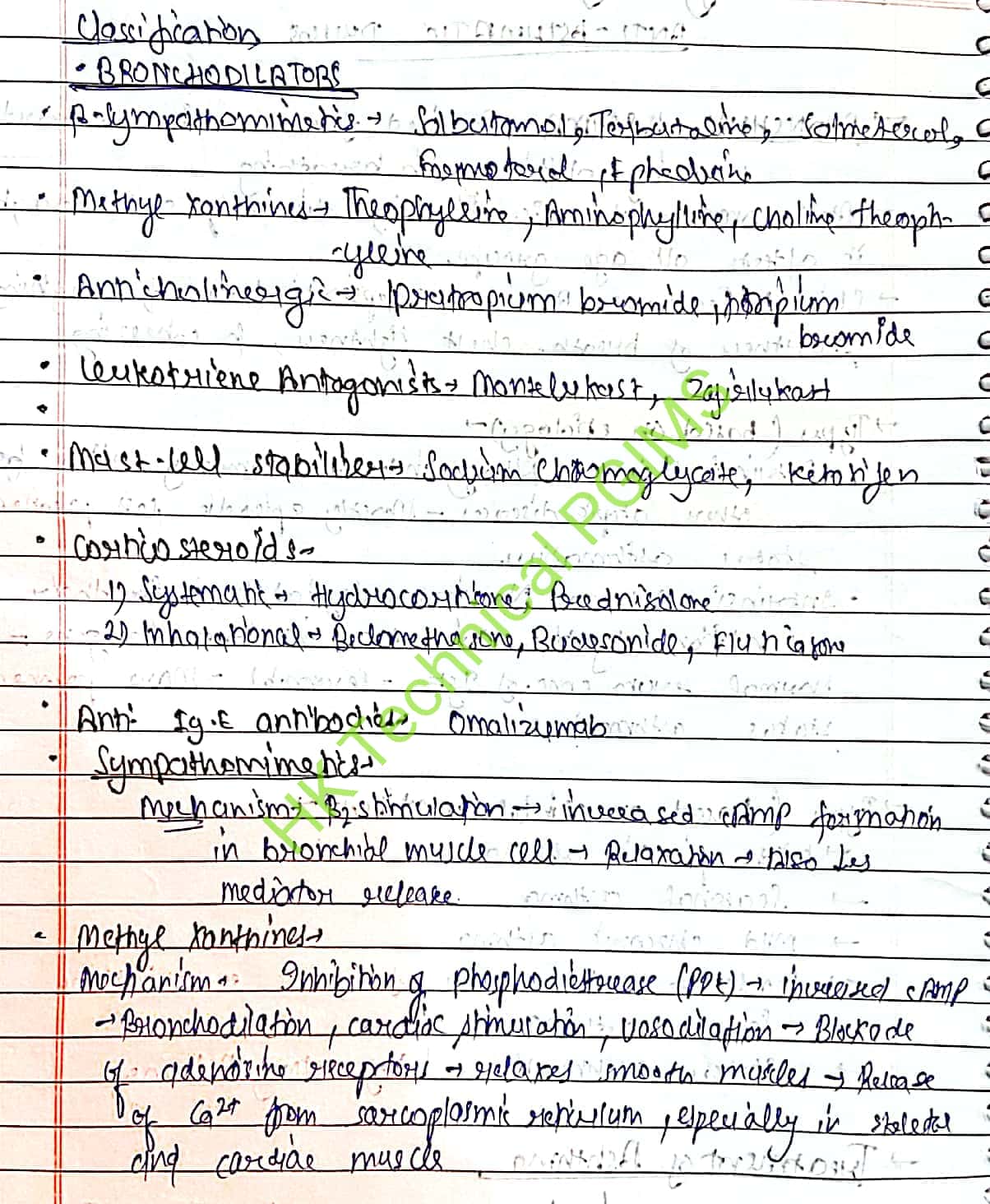 Download Notes Antiasthmatic Drugs and their Classification