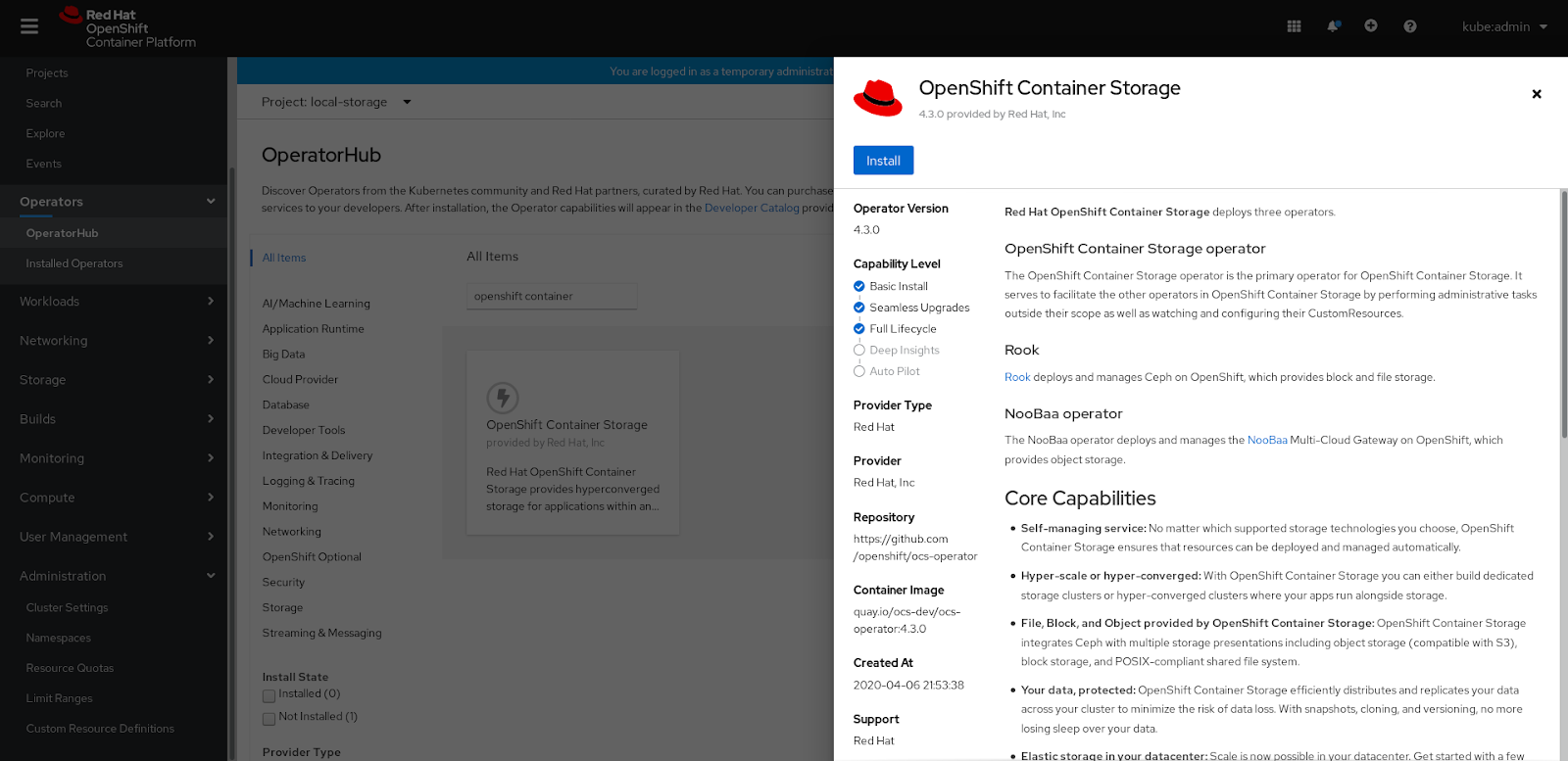 SCHMAUSTECH Installing OpenShift Container Storage and OpenShift
