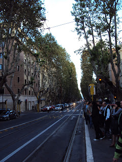 The tree-lined Viale Regina Margherita in the area of Rome where Loren was born