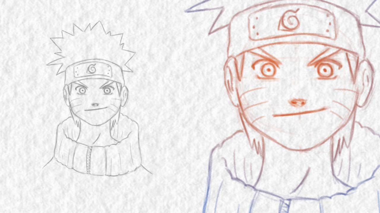 COMO DESENHAR O ROSTO DO NARUTO FÁCIL /// HOW TO DRAW NARUTO FACE (EASY) 