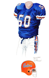 1991 University of Florida Gators football uniform original art for sale