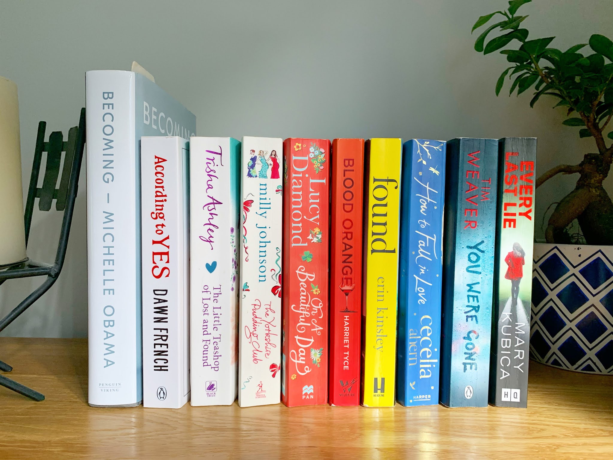 A Humongous Collective Book Haul 10 books on a shelf