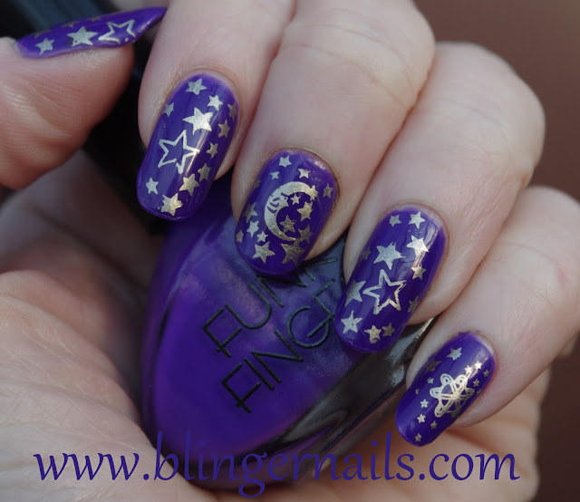 Blingernails: Funky Fingers Riot and BarryM Instant Effects Moon and Stars