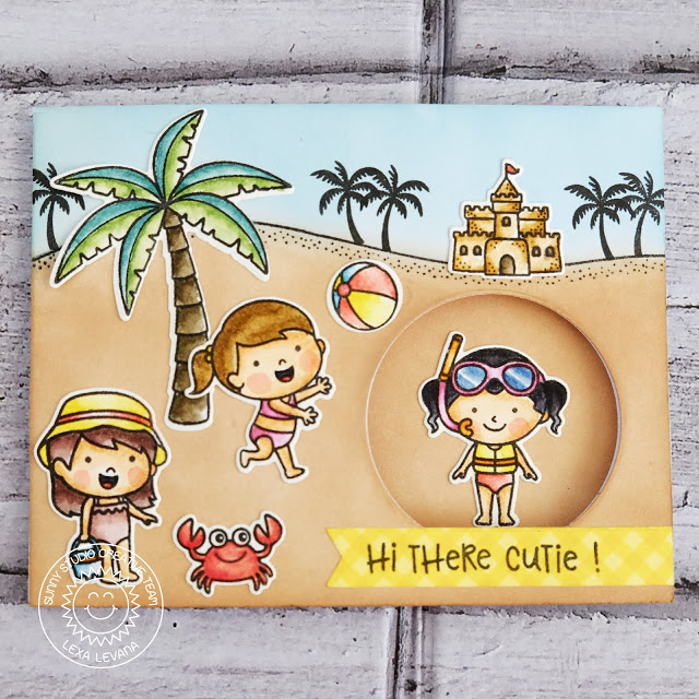 Sunny Studio Stamps: Coastal Cuties Beach Babies Catch A Wave Dies Summer Themed Interactive Cards by Lexa Levana and Rachel Alvarado