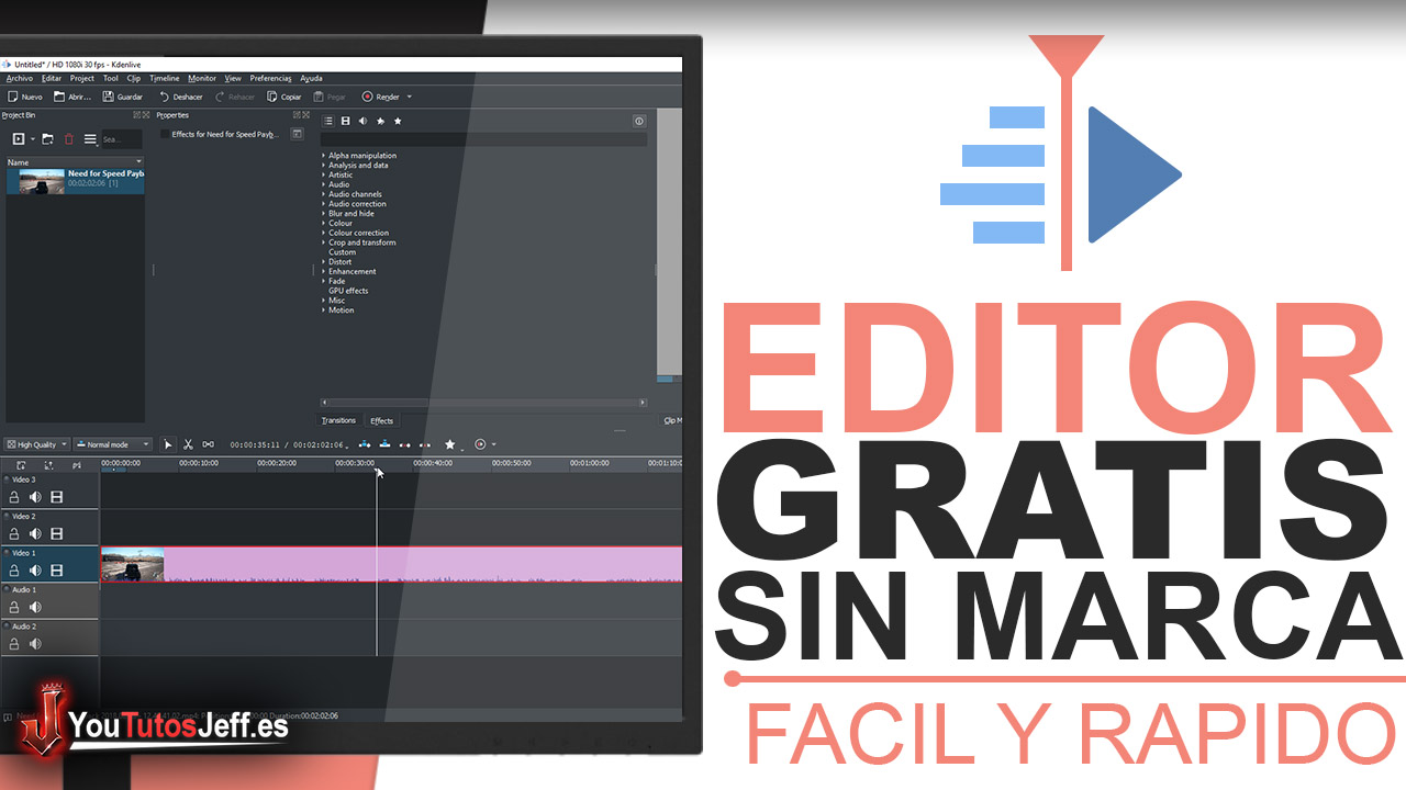 Editor de Vídeo Gratis Sin Marca de Agua - Descargar Kdenlive Ultima Versión