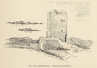 A sketch of Seafield Tower taken from The Castellated and Domestic Architecture of Scotland from the Twelfth to the Eighteenth Century Volume Three by David MacGibbon and Thomas Ross, published in 1887.