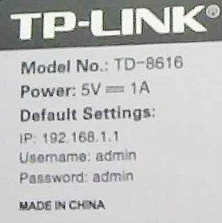 Etiqueta clave de TP-Link TD-8616