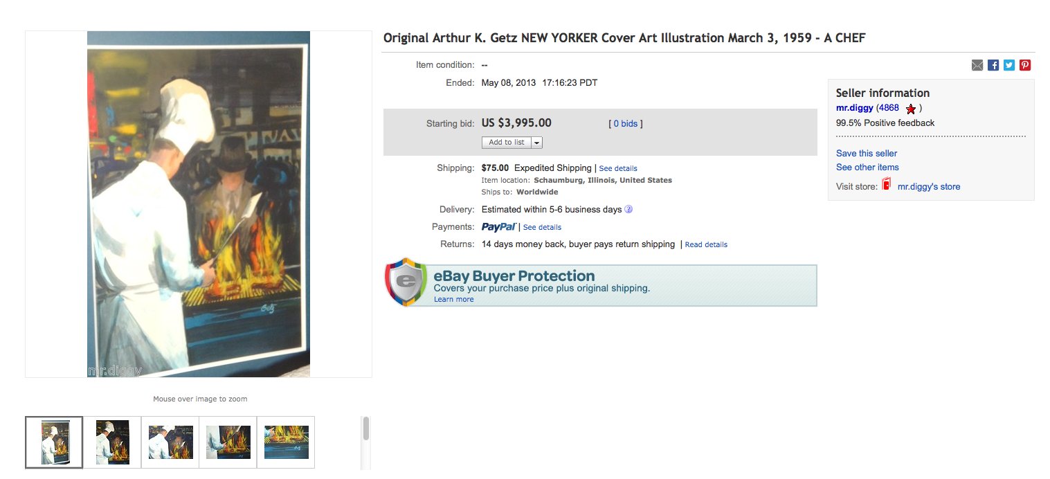 Attempted Bloggery Grilling Chef Arthur Getz New Yorker Cover Art