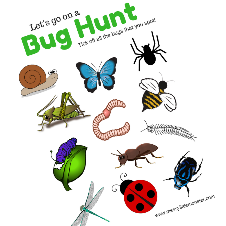 Bug Scavenger Hunt FREE Printable For Minibeast Loving Kids Messy Little Monster
