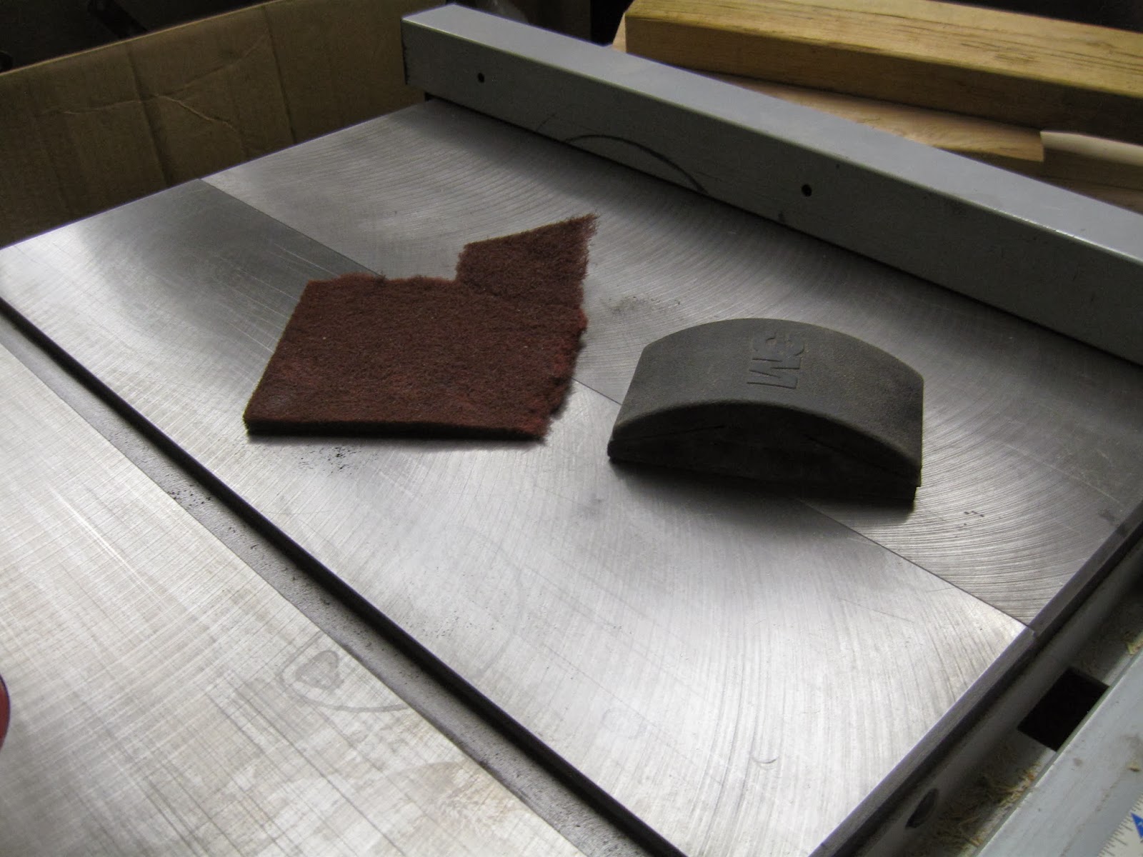 Easy Cheesy Garge A Rubber Sanding Block and Scotchbrite To Cleanup