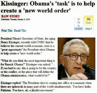 Κίσσινγκερ: «Η δουλειά του Ομπάμα είναι η επιβολή της Νέας Παγκόσμιας Τάξης»