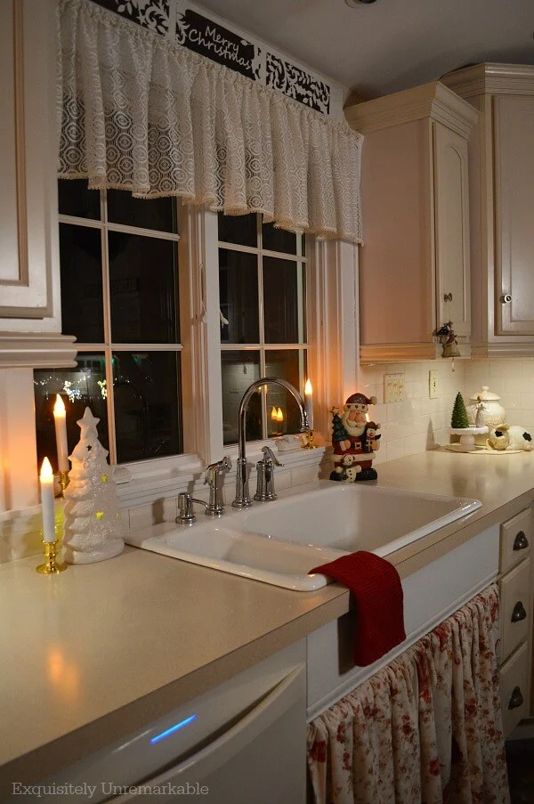 Christmas In The Kitchen With Candles On the Countertop