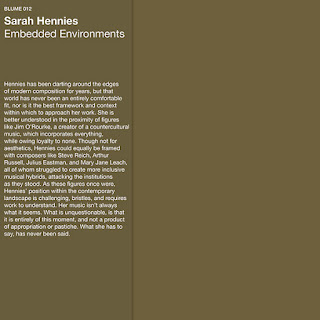 Sarah Hennies, Embedded Environments