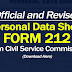 Official and Revised FORM 212 (PDS) from CSC