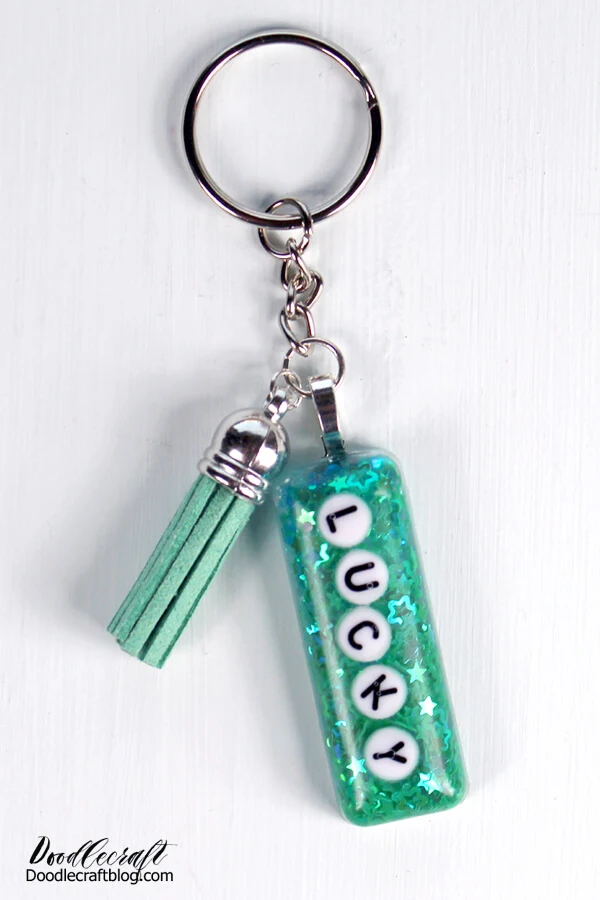 Custom Handmade Resin Keychain, Letter Keychain, Glitter Keychain