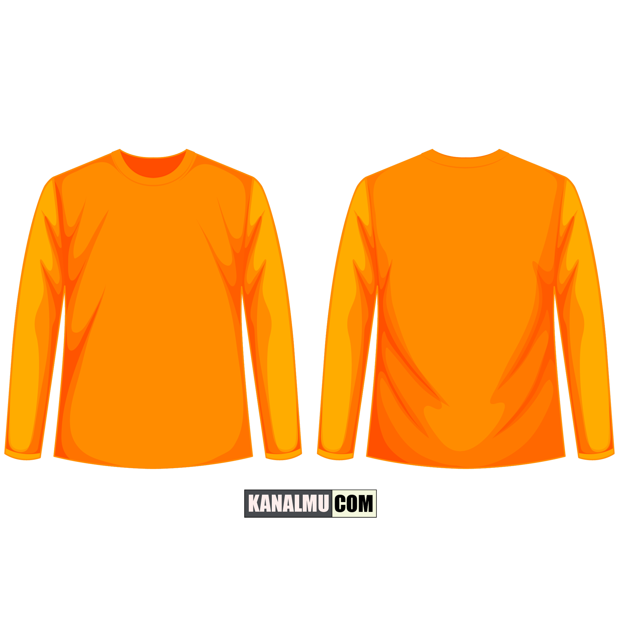 mentahan kaos polos orange kunyit lengan panjang PNG - kanalmu