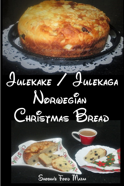 Shobha's Food Mazaa: JULEKAKE / JULEKAGA (Norwegian Cardamom Scented ...