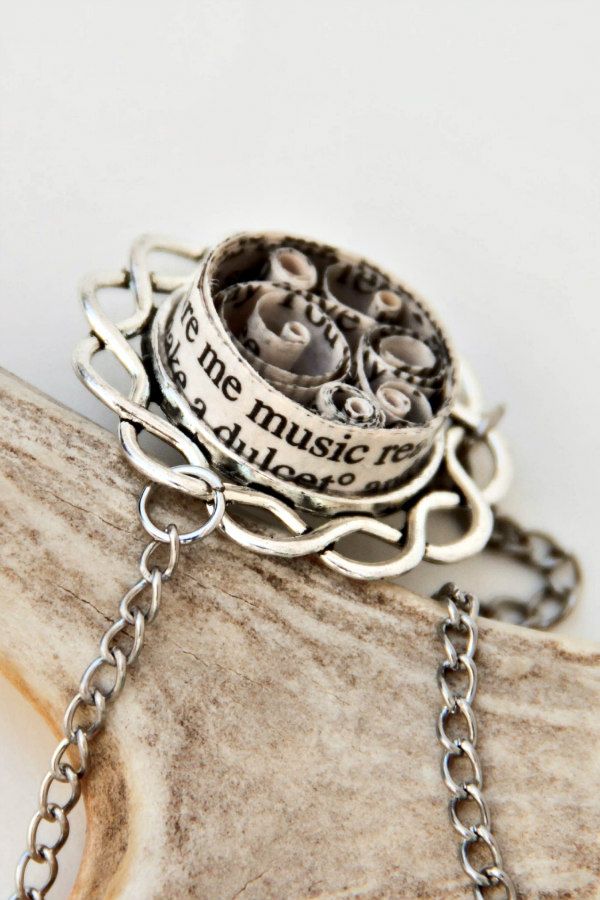 Quilled Literary Paper Jewelry by Mandie Shelton