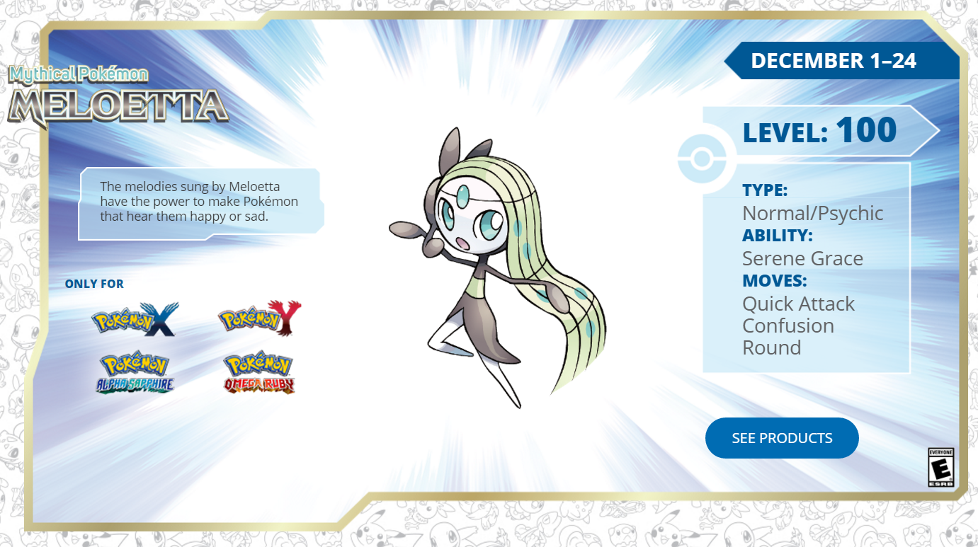 Evento de Meloetta Disponível Mundialmente para X/Y OR/AS