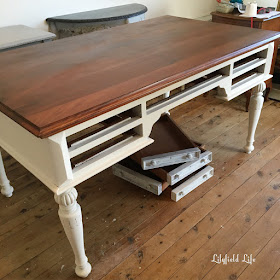 timber french style desk hand painted by Lilyfield Life