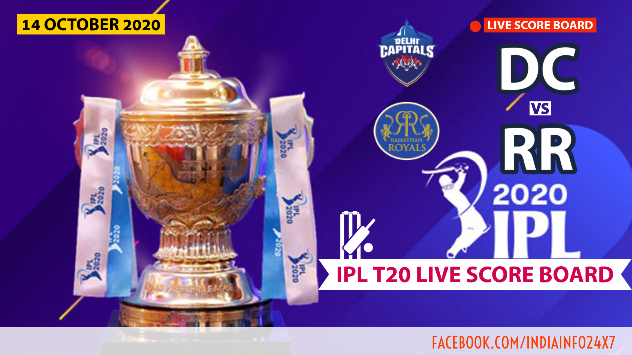 ipl cricket live score board today Match 30 DC vs RR Who will win