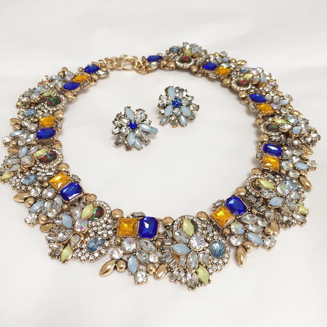 Multi color statement necklaces