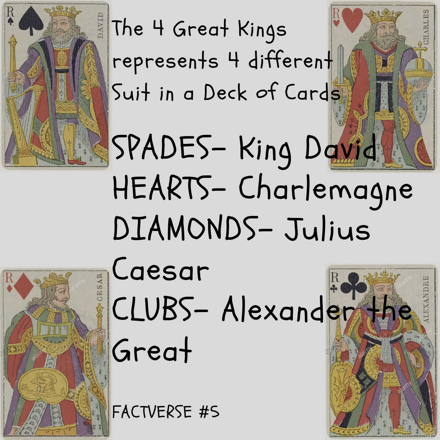 FACTVERSE WHO ARE THE FOUR KINGS IN A DECK OF CARDS?