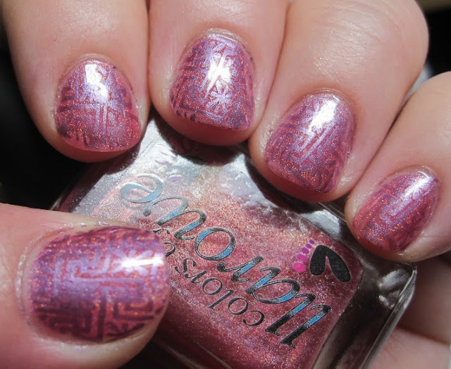 Runt stamped with Sinful Colors Gone Platinum 