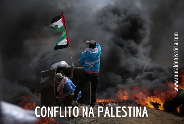 Palestino atirando objetos incendiados contra os judeus