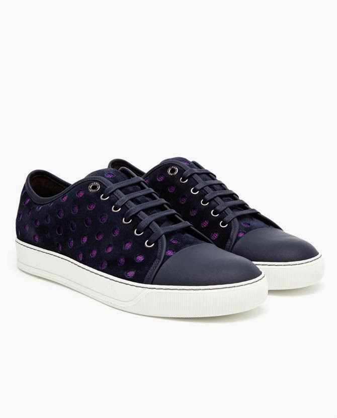 Smile With Your Feet: Lanvin Perforated Suede Trainers | SHOEOGRAPHY