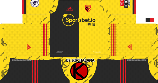 Watford FC 2019/2020 Kit - Dream League Soccer Kits - Kuchalana