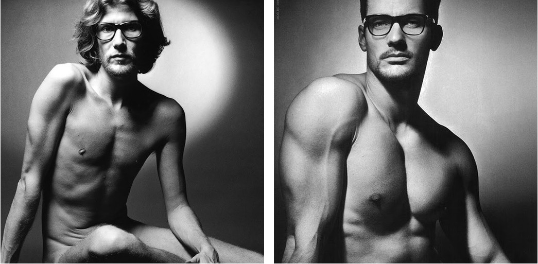 Yves Saint Laurent in the pair Homme David Gandy in Dolce&Gabbana eyewe...