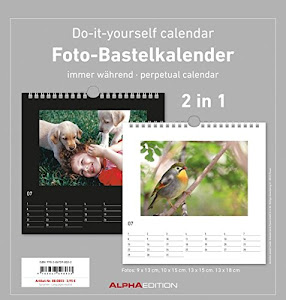Foto-Bastelkalender - Kreativkalender - Bastelkalender / Do it yourself calendar (21 x 22) - 2 in 1: schwarz und weiss - Jahresunabhängig