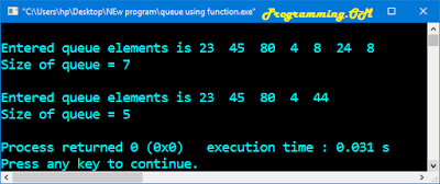 Program in C and C++ to implement queue Using Array . Second Method