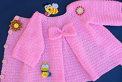 1 - Crochet Imagenes Abrigo rosa a crocher y ganchillo muy fácil y sencillo , lindo por Majovel Crochet