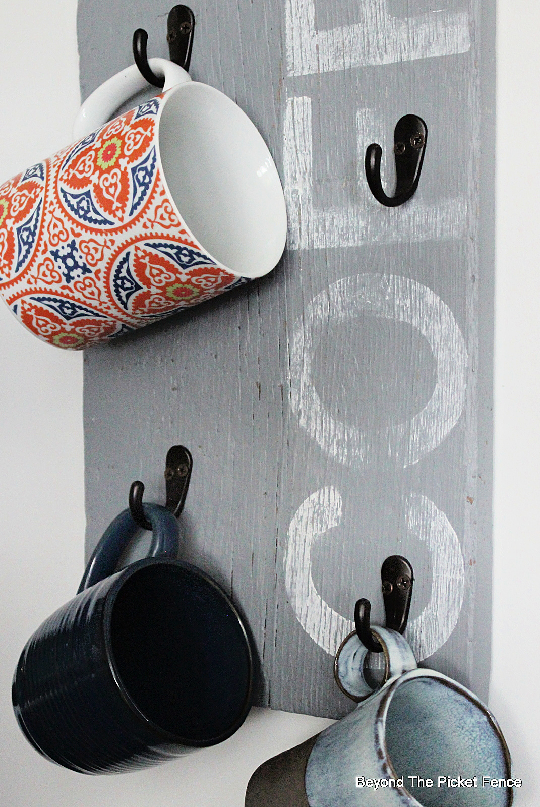 Beyond The Picket Fence Easy DIY Coffee Mug Rack