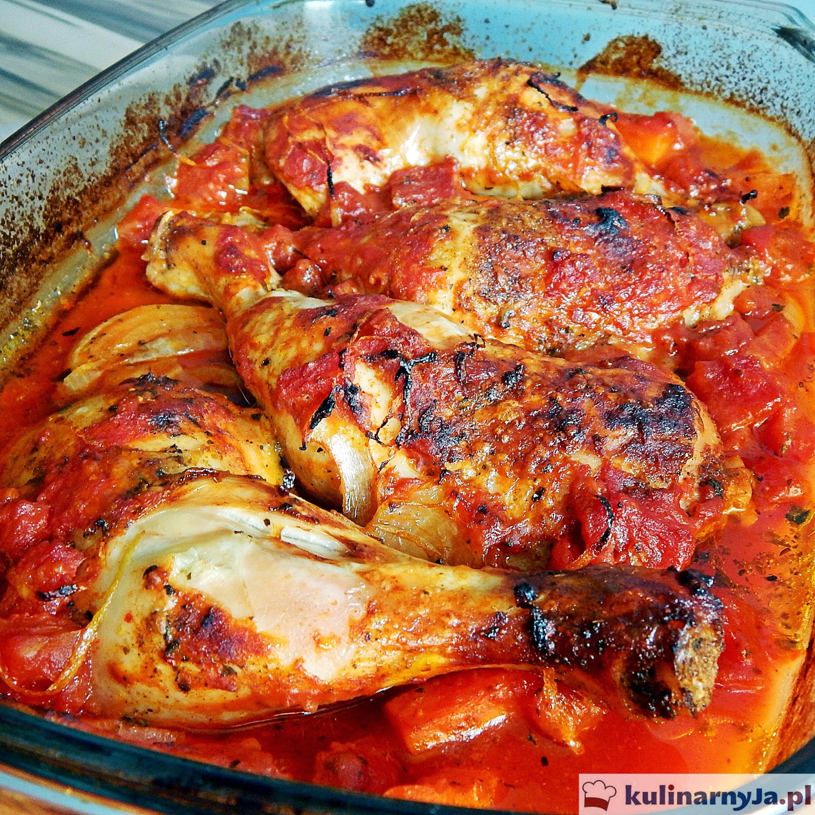 KulinarnyJa│Smacznie ∙ Zdrowo ∙ Na co dzień│Blog kulinarny Udka z kurczaka w sosie pomidorowym
