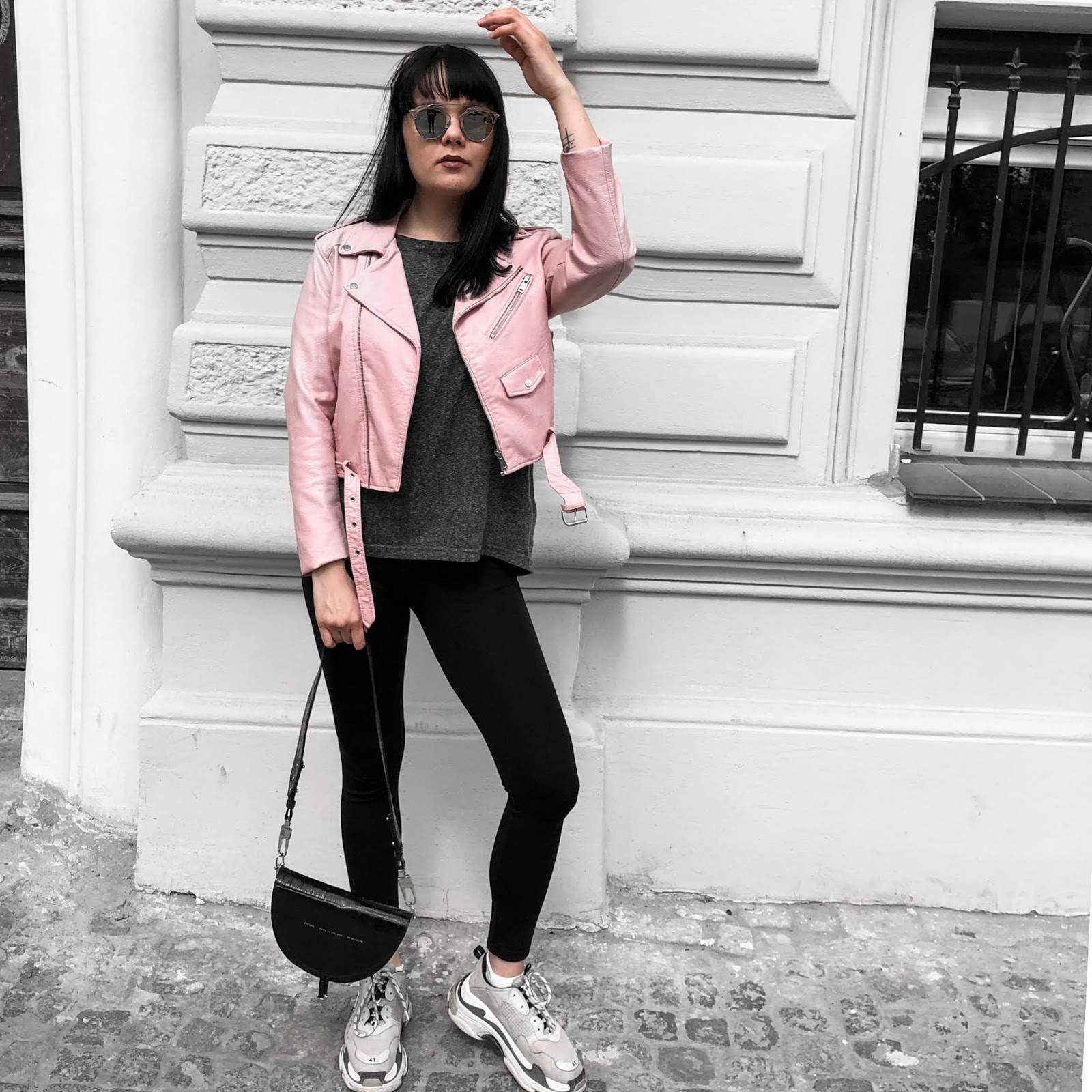 ootd pink sneakers