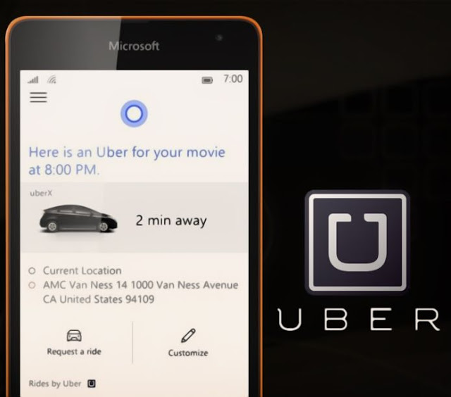 Uber outlook integration with cortana