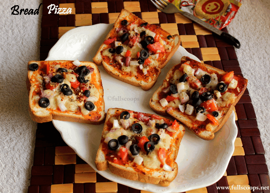 Bread Pizza ~ Full Scoops - A food blog with easy,simple & tasty recipes!