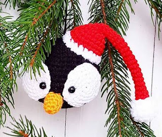 PATRON GRATIS BOLA DE NAVIDAD PINGUINO AMIGURUMI 48014 🐧