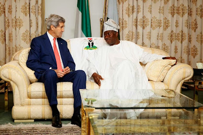 U.S. Secretary of State, John Kerry with President Jonathan of Nigeria