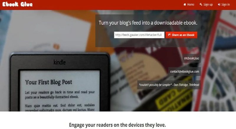 EbookGlue helps you convert your blog posts to ePub Convert your blog posts to ePub with EbookGlue