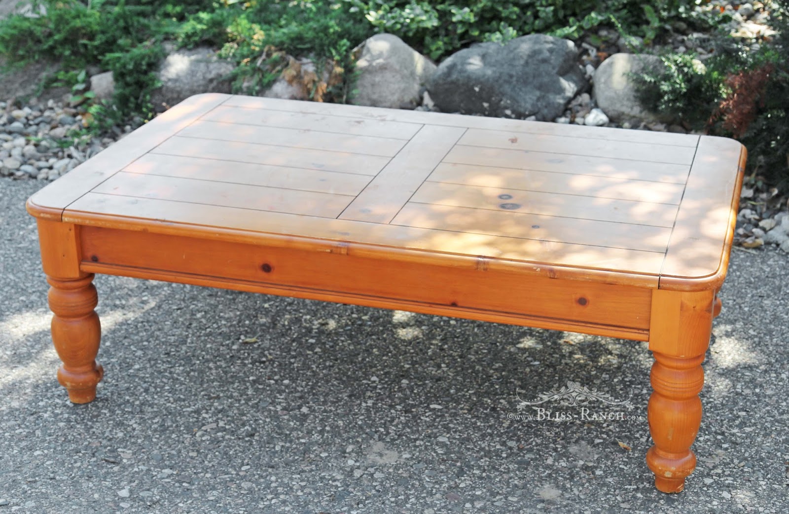 Bliss Ranch Pine Coffee Table Makeover